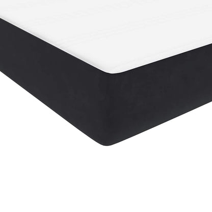 vidaXL Κρεβάτι Boxspring με Στρώμα Μαύρο 80x220 εκ. Βελούδινο