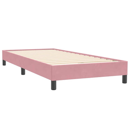 vidaXL Κρεβάτι Boxspring με Στρώμα Ροζ 80x220 εκ. Βελούδινο