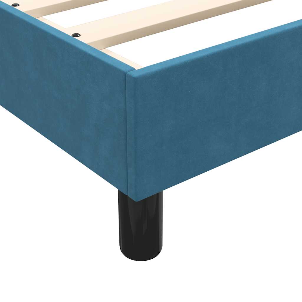 vidaXL Box Spring κρεβάτι με στρώμα σκούρο μπλε 140x220 cm Βελούδινο