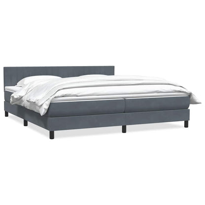 vidaXL Box Spring Κρεβάτι με στρώμα Σκούρο γκρι 200x220 cm Βελούδινο