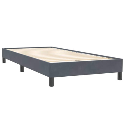 vidaXL Κρεβάτι Boxspring με Στρώμα Σκούρο Γκρι 90x220 εκ. Βελούδινο