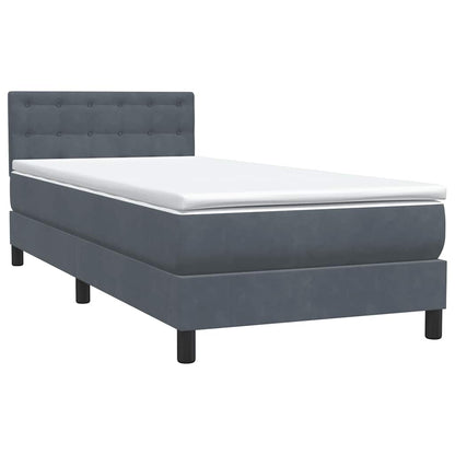 vidaXL Box Spring Κρεβάτι με στρώμα Σκούρο γκρι 80x210 εκ. Βελούδινο