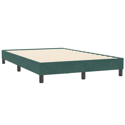 vidaXL Κρεβάτι Boxspring με Στρώμα Σκούρο Πράσινο 120x210εκ. Βελούδινο