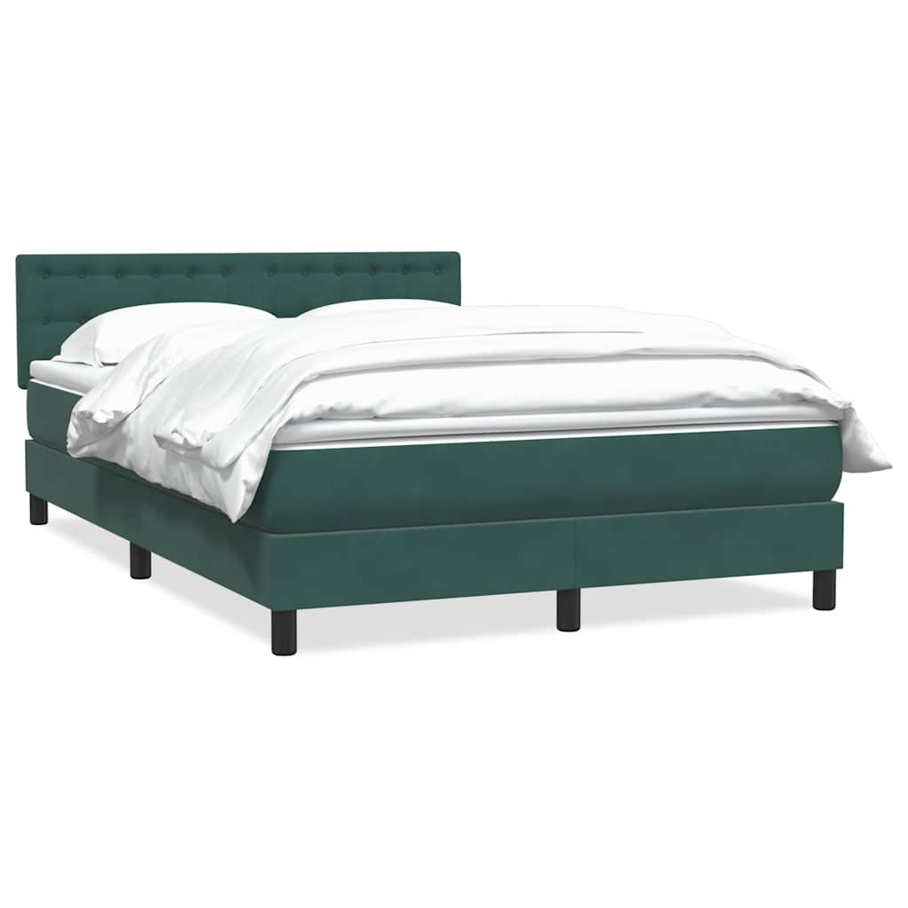 vidaXL Κρεβάτι Boxspring με Στρώμα Σκούρο Πράσινο 160x210εκ. Βελούδινο