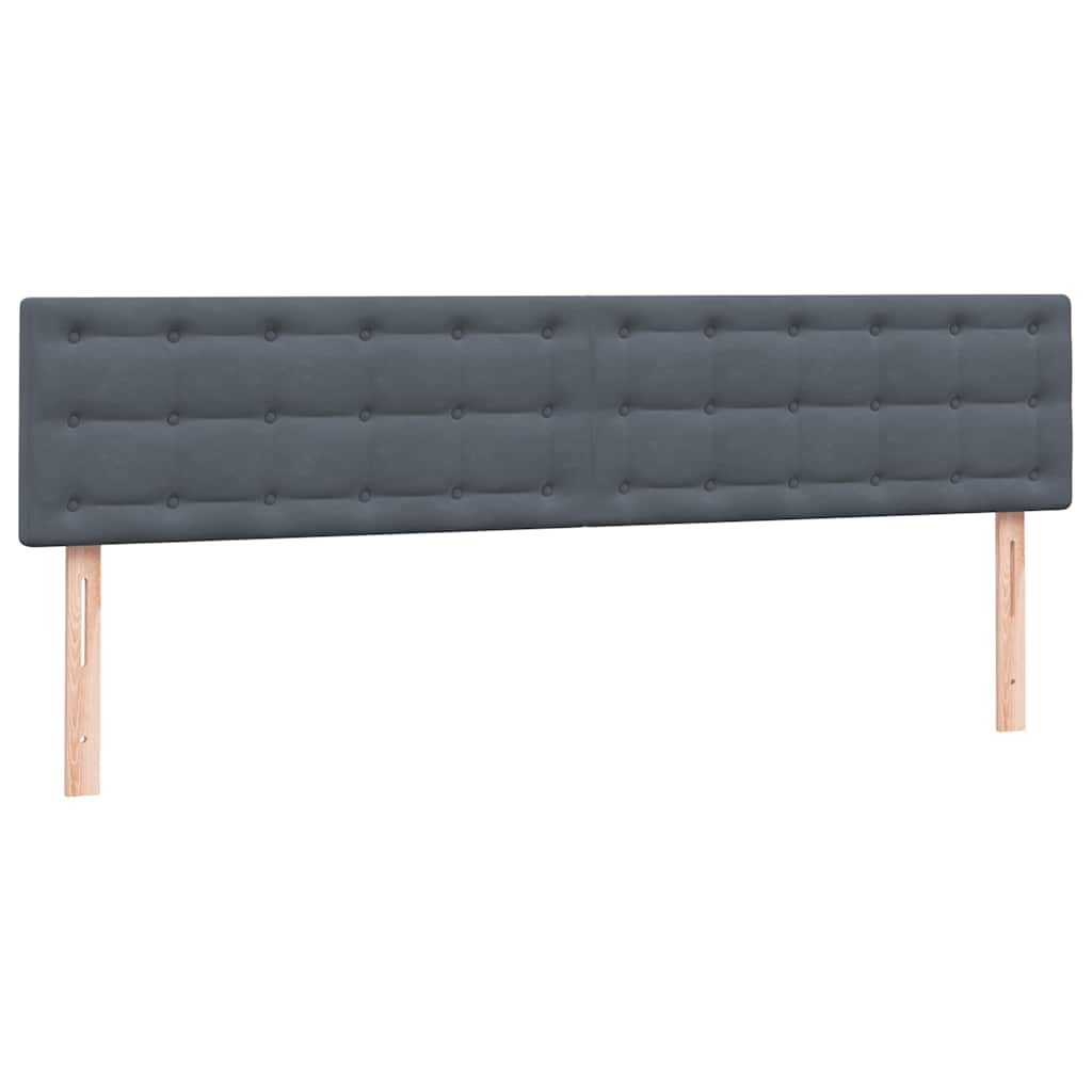 vidaXL Κρεβάτι Boxspring με Στρώμα Σκούρο Γκρι 200x210 εκ. Βελούδινο