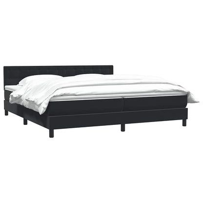 vidaXL Κρεβάτι Boxspring με Στρώμα Μαύρο 200x210 εκ. Βελούδινο