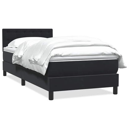 vidaXL Κρεβάτι Boxspring με Στρώμα Μαύρο 90x220 εκ. Βελούδινο