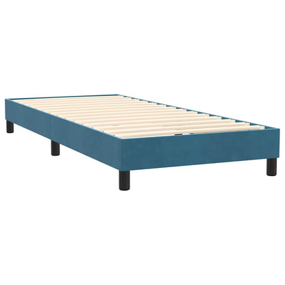 vidaXL Κρεβάτι Boxspring με Στρώμα Σκούρο Μπλε 100x210 εκ. Βελούδινο