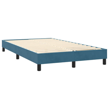 vidaXL Κρεβάτι Boxspring με Στρώμα Σκούρο Μπλε 120x210 εκ. Βελούδινο