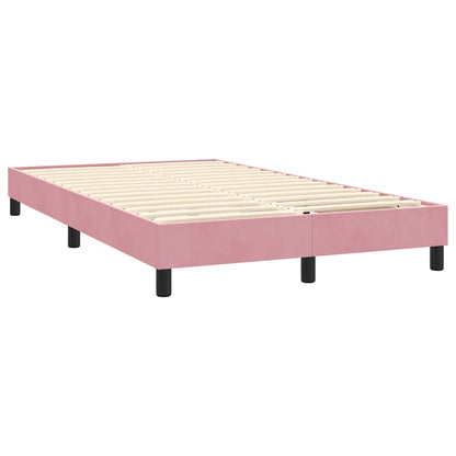 vidaXL Κρεβάτι Boxspring με Στρώμα Ροζ 120x210 εκ. Βελούδινο