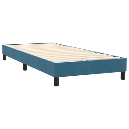 vidaXL Κρεβάτι Boxspring με Στρώμα Σκούρο Μπλε 80x220 εκ. Βελούδινο