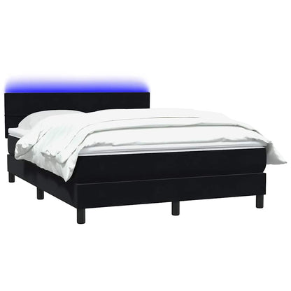 vidaXL Κρεβάτι Boxspring με Στρώμα Μαύρο 160x210 εκ. Βελούδινο