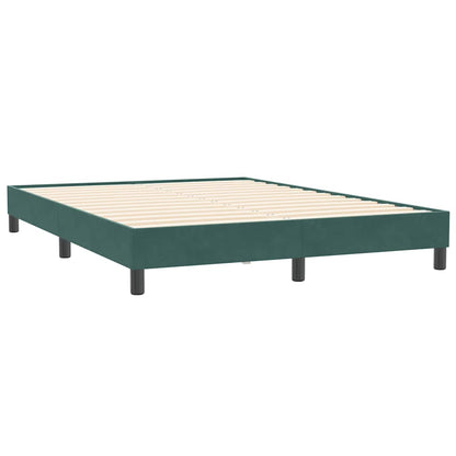 vidaXL Κρεβάτι Boxspring με Στρώμα Σκούρο Πράσινο 160x210εκ. Βελούδινο