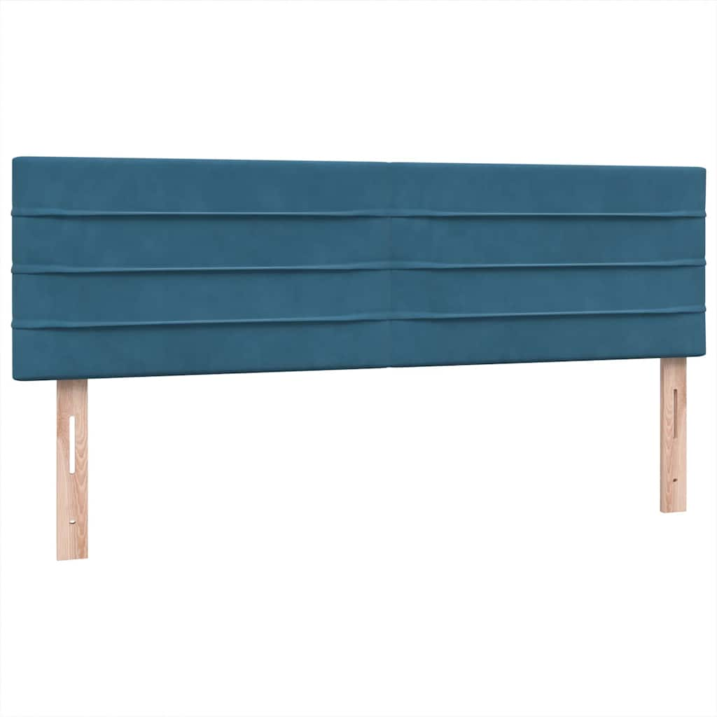 vidaXL Κρεβάτι Boxspring με Στρώμα Σκούρο Μπλε 140x210 εκ. Βελούδινο