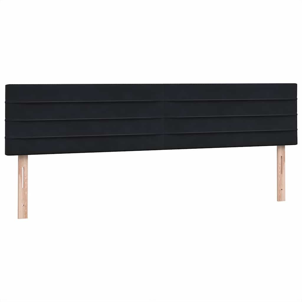 vidaXL Κρεβάτι Boxspring με Στρώμα Μαύρο 180x210 εκ. Βελούδινο