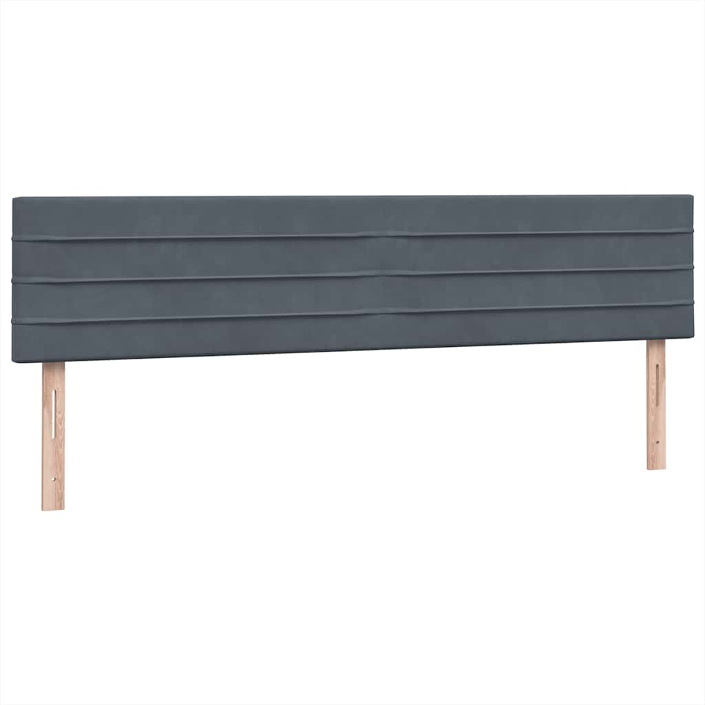 vidaXL Κρεβάτι Boxspring με Στρώμα Σκούρο Γκρι 200x210 εκ. Βελούδινο