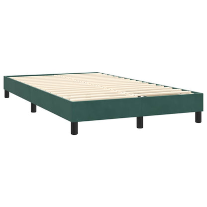 vidaXL Κρεβάτι Boxspring με Στρώμα Σκούρο Πράσινο 120x210εκ. Βελούδινο