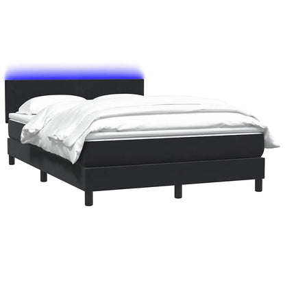 vidaXL Κρεβάτι Boxspring με Στρώμα Μαύρο 160x210 εκ. Βελούδινο