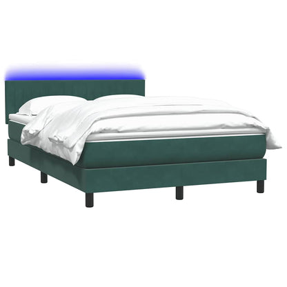 vidaXL Κρεβάτι Boxspring με Στρώμα Σκούρο Πράσινο 160x210εκ. Βελούδινο