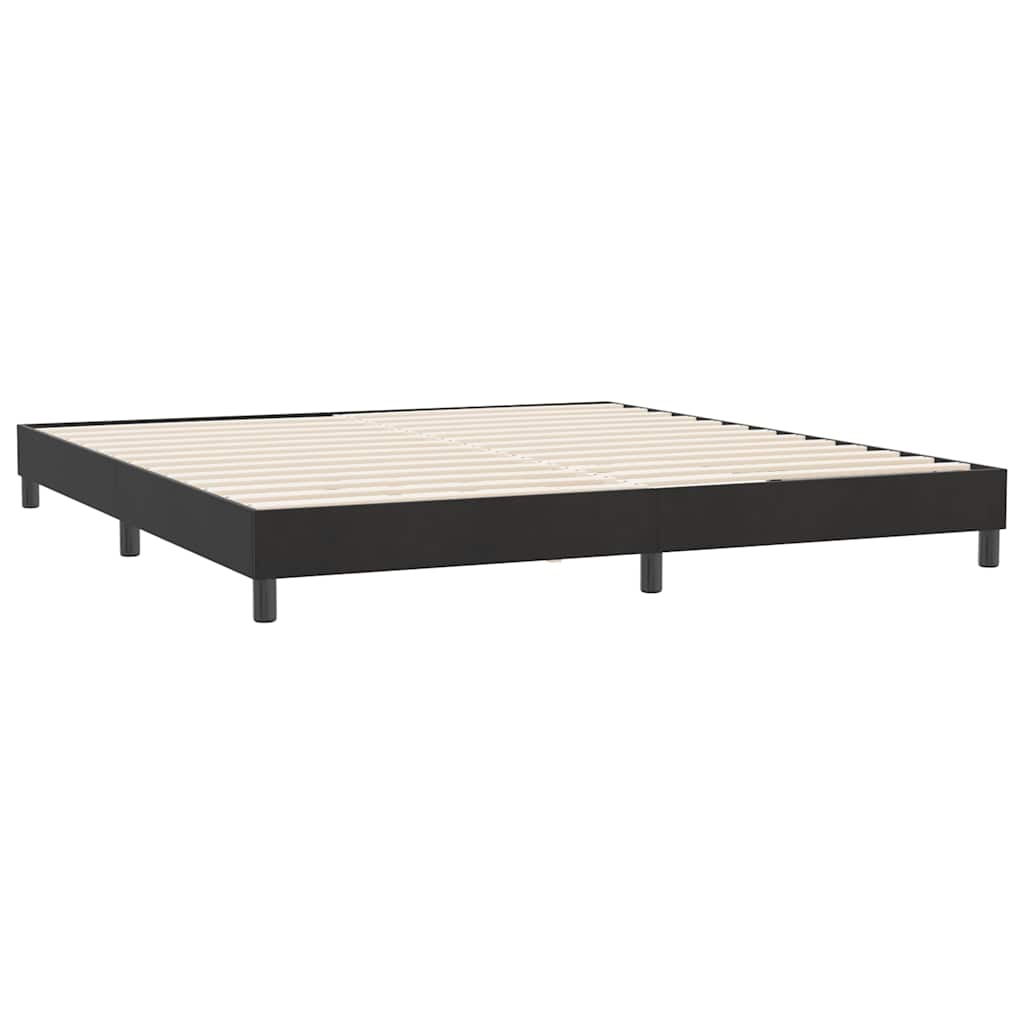 vidaXL Κρεβάτι Boxspring με Στρώμα Μαύρο 180x210 εκ. Βελούδινο