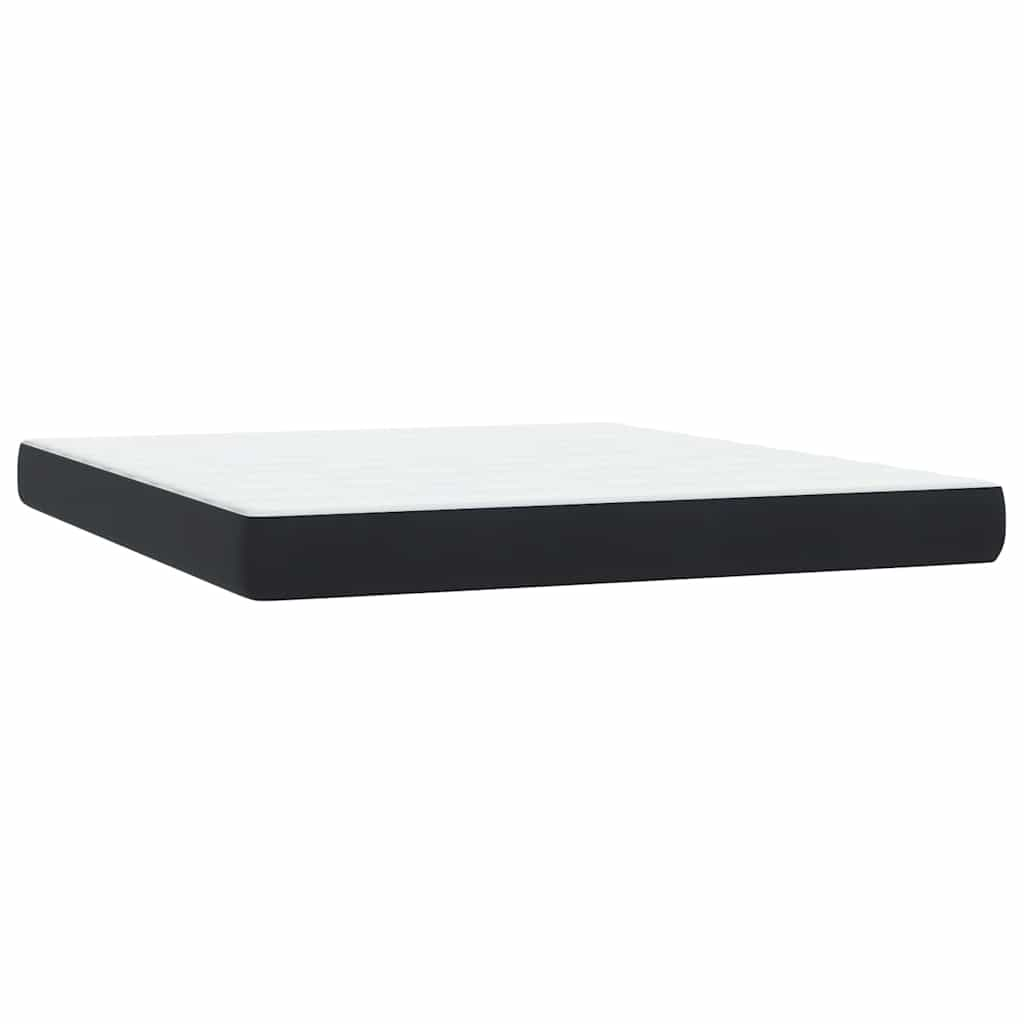 vidaXL Κρεβάτι Boxspring με Στρώμα Μαύρο 180x210 εκ. Βελούδινο