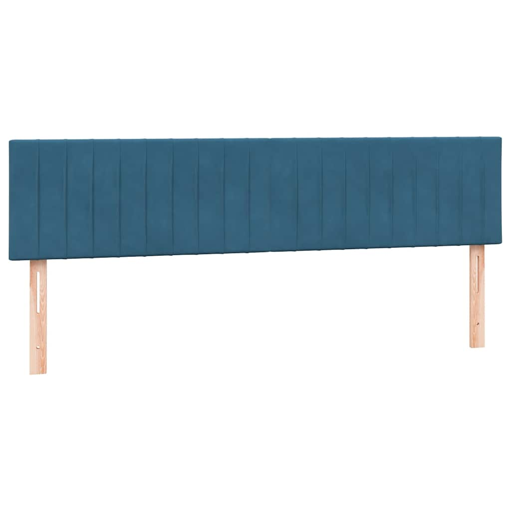 vidaXL Κρεβάτι Boxspring με Στρώμα Σκούρο Μπλε 180x210 εκ. Βελούδινο