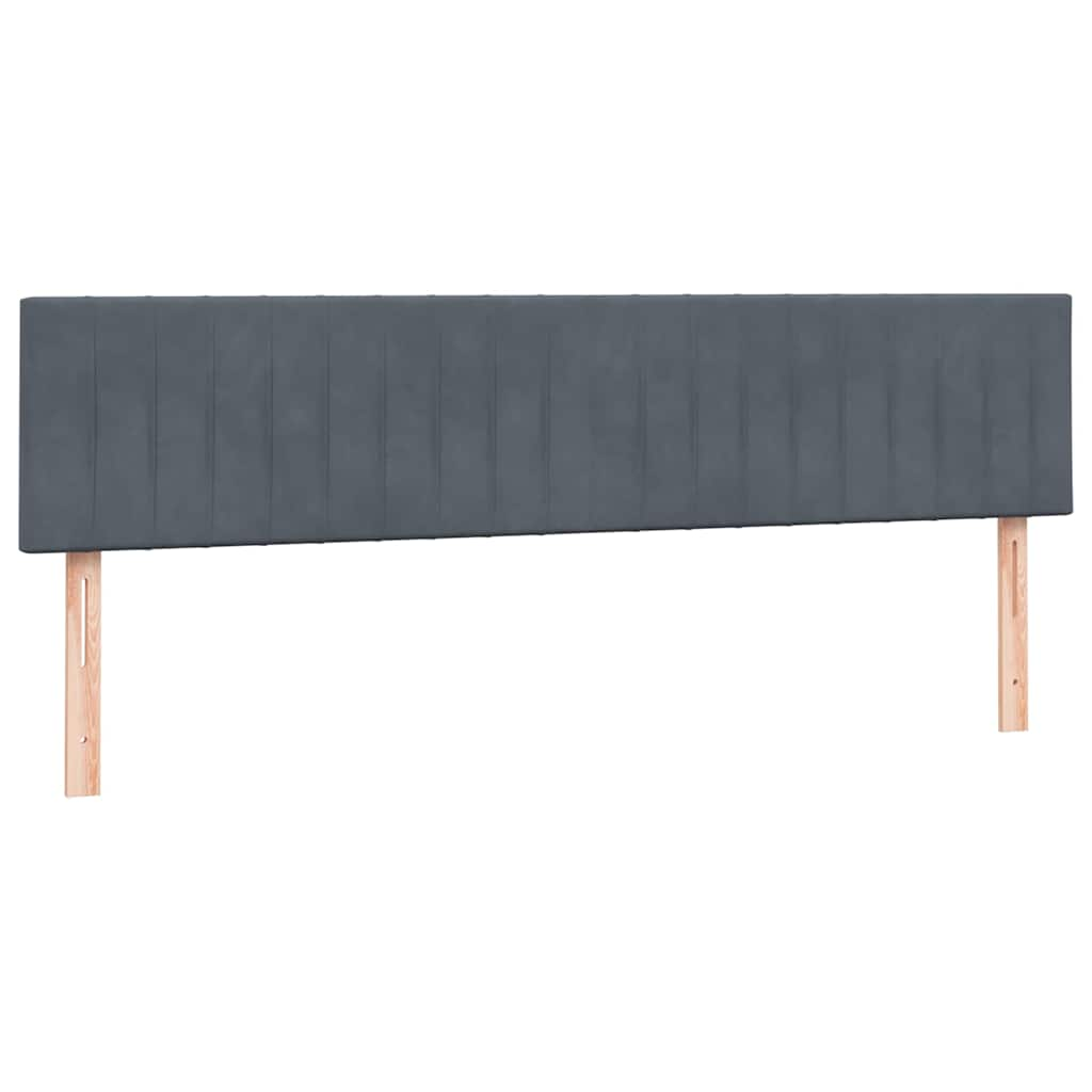 vidaXL Κρεβάτι Boxspring με Στρώμα Σκούρο Γκρι 200x210 εκ. Βελούδινο