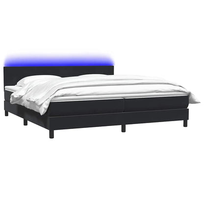 vidaXL Κρεβάτι Boxspring με Στρώμα Μαύρο 200x210 εκ. Βελούδινο