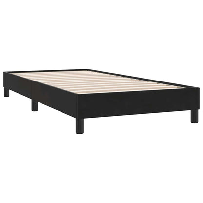 vidaXL Κρεβάτι Boxspring με Στρώμα Μαύρο 90x210 εκ. Βελούδινο