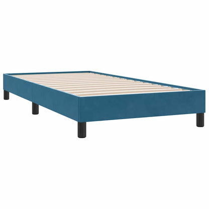 vidaXL Κρεβάτι Boxspring με Στρώμα Σκούρο Μπλε 100x210 εκ. Βελούδινο