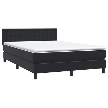 vidaXL Κρεβάτι Boxspring με Στρώμα Μαύρο 160x210 εκ. Βελούδινο