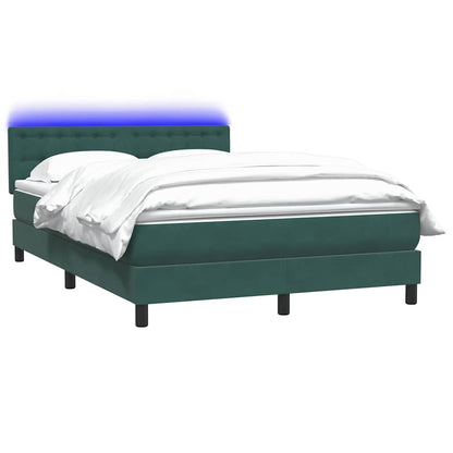 vidaXL Κρεβάτι Boxspring με Στρώμα Σκούρο Πράσινο 160x210εκ. Βελούδινο