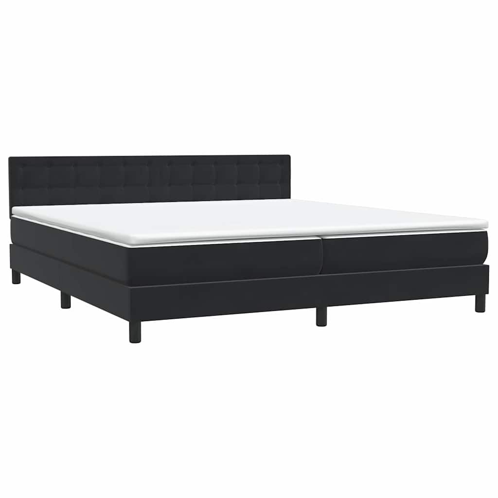 vidaXL Κρεβάτι Boxspring με Στρώμα Μαύρο 200x210 εκ. Βελούδινο