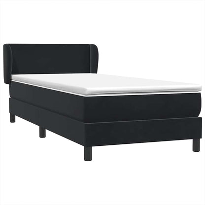 vidaXL Κρεβάτι Boxspring με Στρώμα Μαύρο 90x210 εκ. Βελούδινο