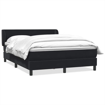 vidaXL Κρεβάτι Boxspring με Στρώμα Μαύρο 160x210 εκ. Βελούδινο