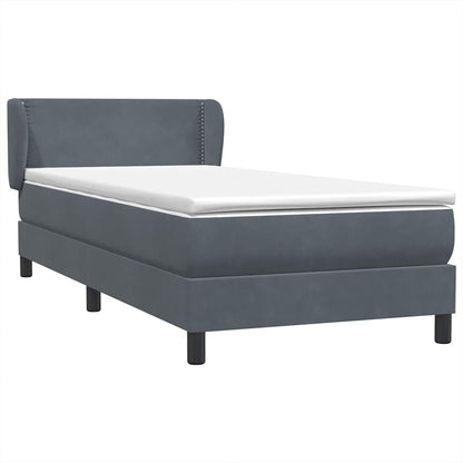 vidaXL Box Spring Κρεβάτι με στρώμα Σκούρο γκρι 80x210 εκ. Βελούδινο