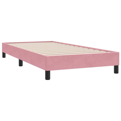 vidaXL Κρεβάτι Boxspring με Στρώμα Ροζ 100x210 εκ. Βελούδινο