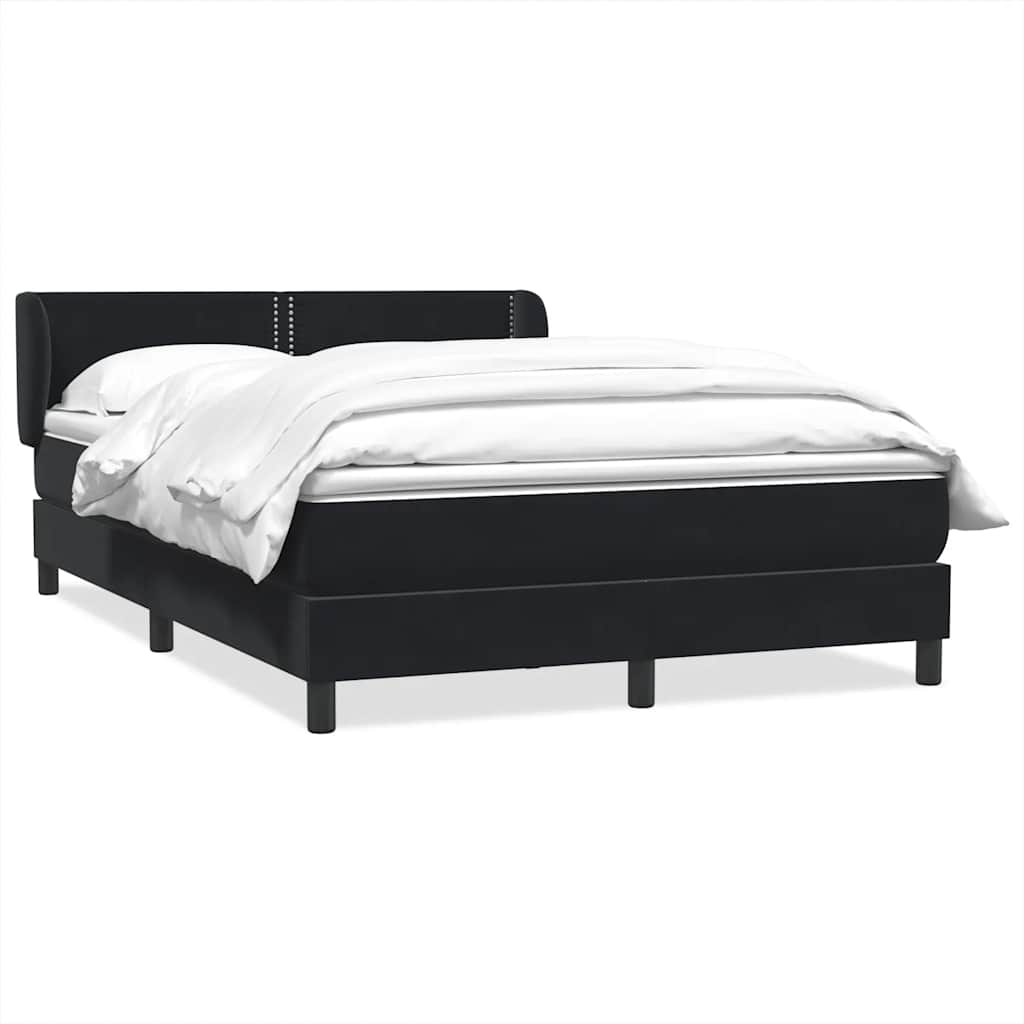 vidaXL Κρεβάτι Boxspring με Στρώμα Μαύρο 160x210 εκ. Βελούδινο