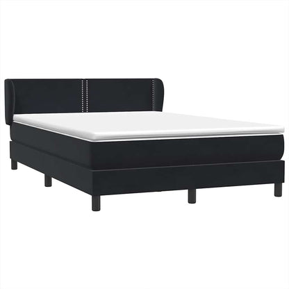 vidaXL Κρεβάτι Boxspring με Στρώμα Μαύρο 160x210 εκ. Βελούδινο