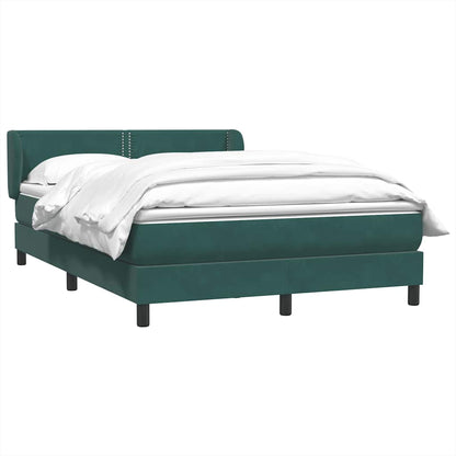 vidaXL Κρεβάτι Boxspring με Στρώμα Σκούρο Πράσινο 160x210εκ. Βελούδινο