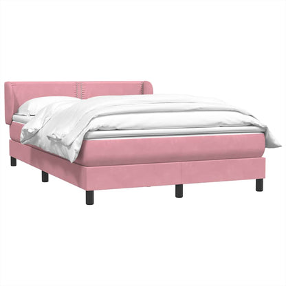 vidaXL Κρεβάτι Boxspring με Στρώμα Ροζ 160x210 εκ. Βελούδινο