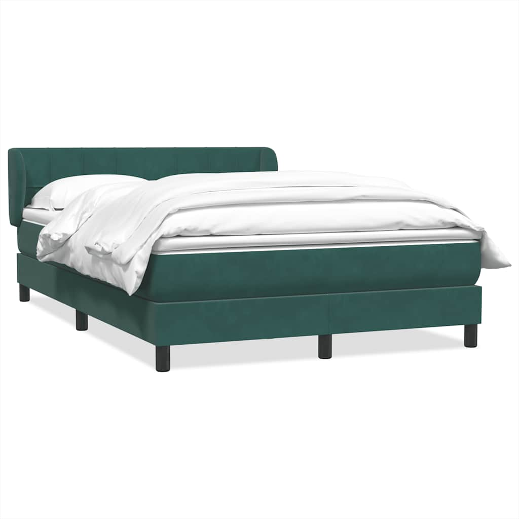 vidaXL Κρεβάτι Boxspring με Στρώμα Σκούρο Πράσινο 160x210εκ. Βελούδινο