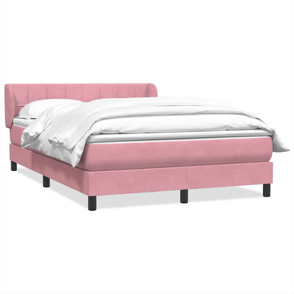 vidaXL Κρεβάτι Boxspring με Στρώμα Ροζ 160x210 εκ. Βελούδινο