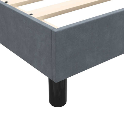 vidaXL Κρεβάτι Boxspring με Στρώμα Σκούρο Γκρι 90x220 εκ. Βελούδινο