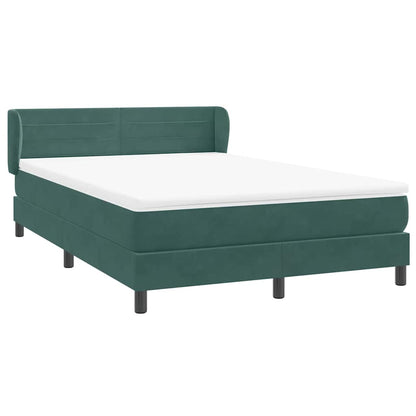 vidaXL Κρεβάτι Boxspring με Στρώμα Σκούρο Πράσινο 160x210εκ. Βελούδινο