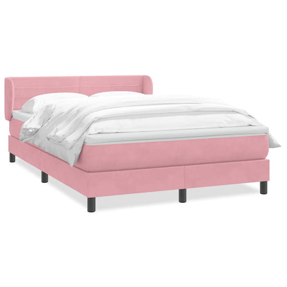 vidaXL Κρεβάτι Boxspring με Στρώμα Ροζ 160x210 εκ. Βελούδινο