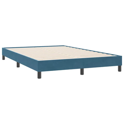 vidaXL Box Spring κρεβάτι με στρώμα σκούρο μπλε 140x220 cm Βελούδινο