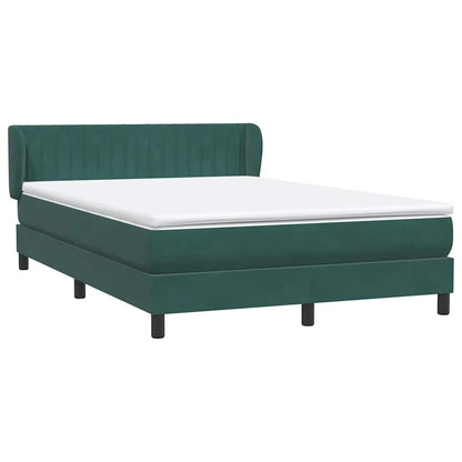 vidaXL Κρεβάτι Boxspring με Στρώμα Σκούρο Πράσινο 160x210εκ. Βελούδινο