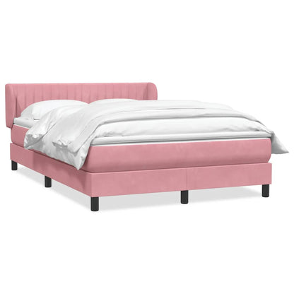 vidaXL Κρεβάτι Boxspring με Στρώμα Ροζ 160x210 εκ. Βελούδινο