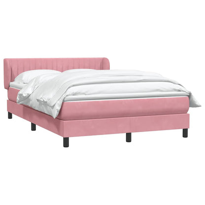 vidaXL Κρεβάτι Boxspring με Στρώμα Ροζ 160x210 εκ. Βελούδινο